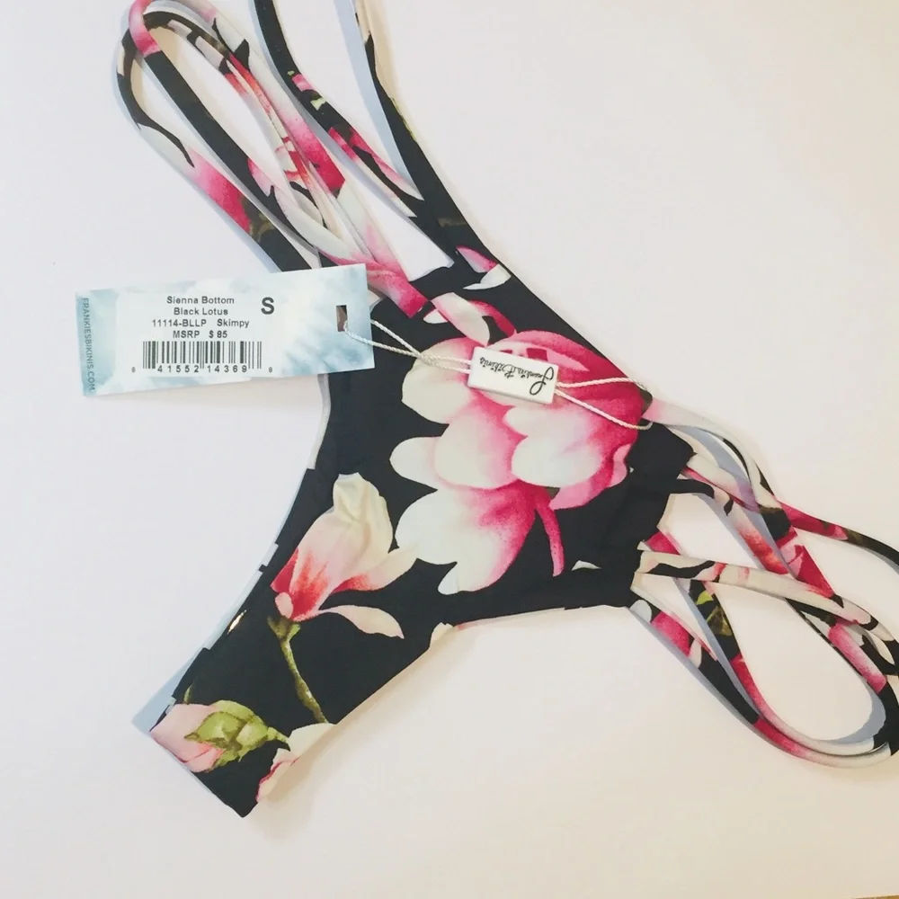FRANKIE'S BIKINIS Sienna Lace Floral Cheeky Bikini Set Size SMALL Swimsuit NWT
